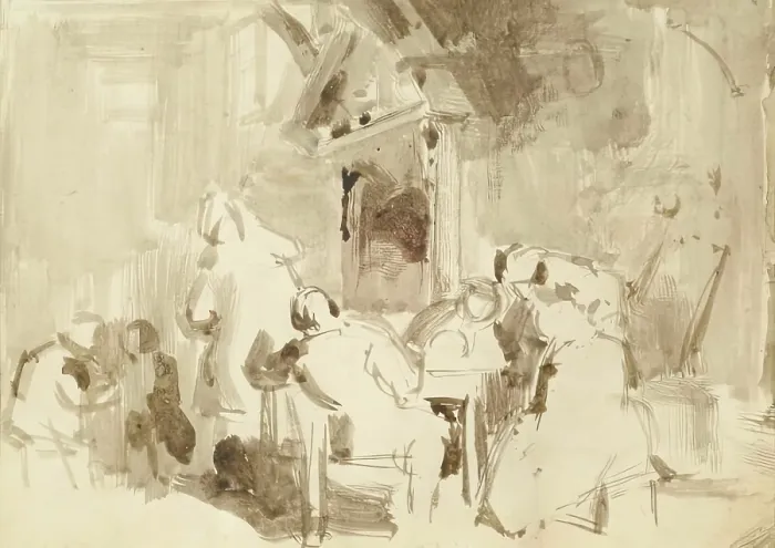 Framed Print : An Interior with Figures, c1810s. Creator: David Wilkie Framed Print : An Interior with Figures, c1810s. Creator: David Wilkie