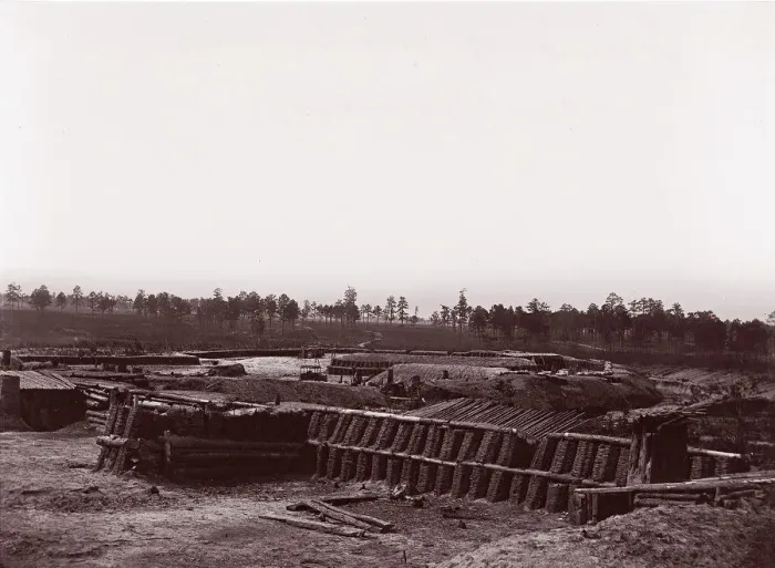 Framed Print : Interior of Fort Sedgwick, before Petersburg, 1861-65. Creator: Tim O Sullivan Framed Print : Interior of Fort Sedgwick, before Petersburg, 1861-65. Creator: Tim O Sullivan