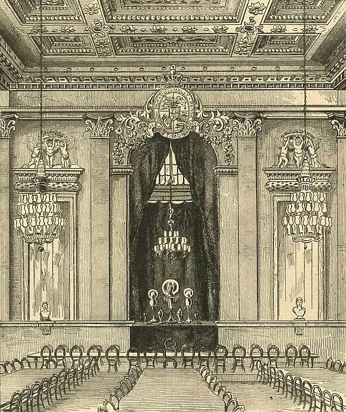Interior of Goldsmiths Hall, 1876, (1897). Creator: Unknown