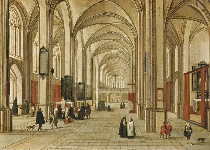 Framed Print : Interior of a Gothic Church, 1604. Creator: Jacob Neeffs Framed Print : Interior of a Gothic Church, 1604. Creator: Jacob Neeffs