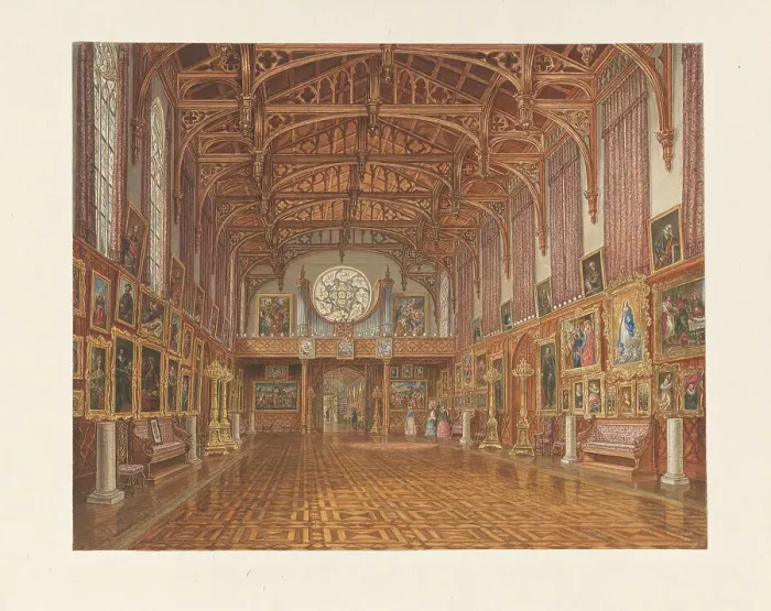 Framed Print : Interior of the Gothic Hall, Kneuterdijk Palace, The Hague, 1846. Creator: Augustus Wijnantz Framed Print : Interior of the Gothic Hall, Kneuterdijk Palace, The Hague, 1846. Creator: Augustus Wijnantz