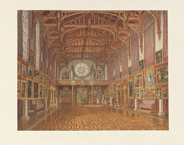 Interior of the Gothic Hall, Kneuterdijk Palace, The Hague, 1846. Creator: Augustus Wijnantz