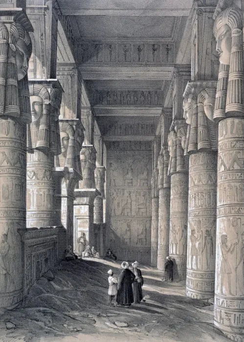 Framed Print : Interior of the Great Temple, Denderah, Egypt, 1843. Artist: George Moore Framed Print : Interior of the Great Temple, Denderah, Egypt, 1843. Artist: George Moore