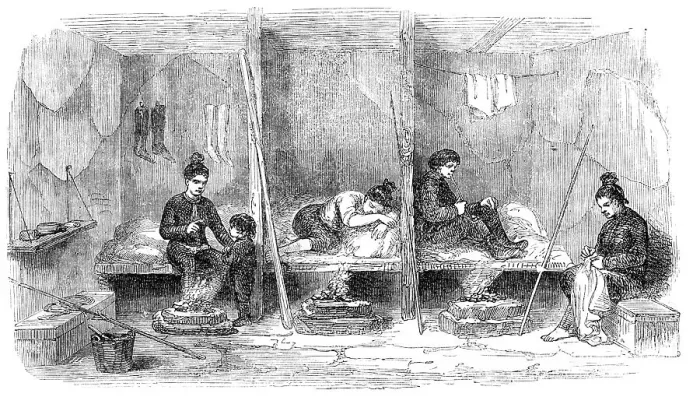 Framed Print : Interior of a Greenlander's Hut, 1856. Creator: H. Crane Framed Print : Interior of a Greenlander's Hut, 1856. Creator: H. Crane