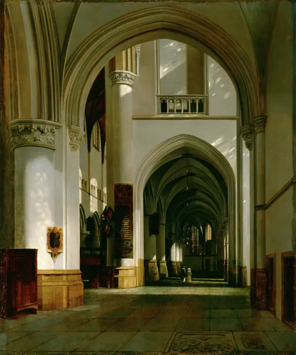 Framed Print : Interior of the Grote Kerk, Haarlem, 1676. Creator: Job Adriaensz Berckheyde Framed Print : Interior of the Grote Kerk, Haarlem, 1676. Creator: Job Adriaensz Berckheyde