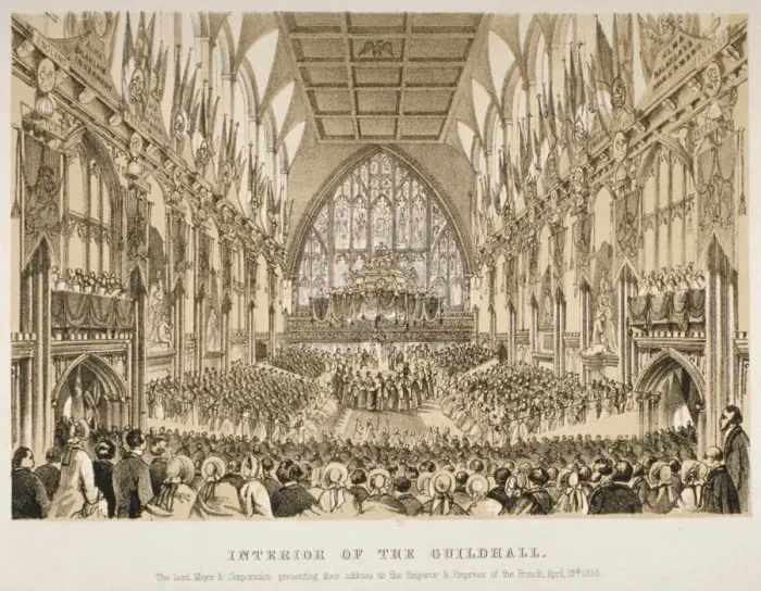 Framed Print : Interior of the Guildhall, City of London, 1855 Framed Print : Interior of the Guildhall, City of London, 1855