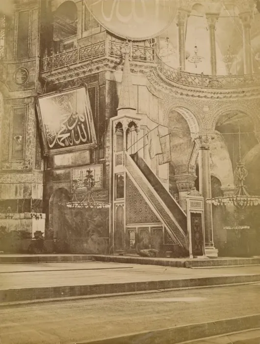 Framed Print : Interior of Hagia Sophia, Istanbul, Turkey, 19th century. Creator: Unknown