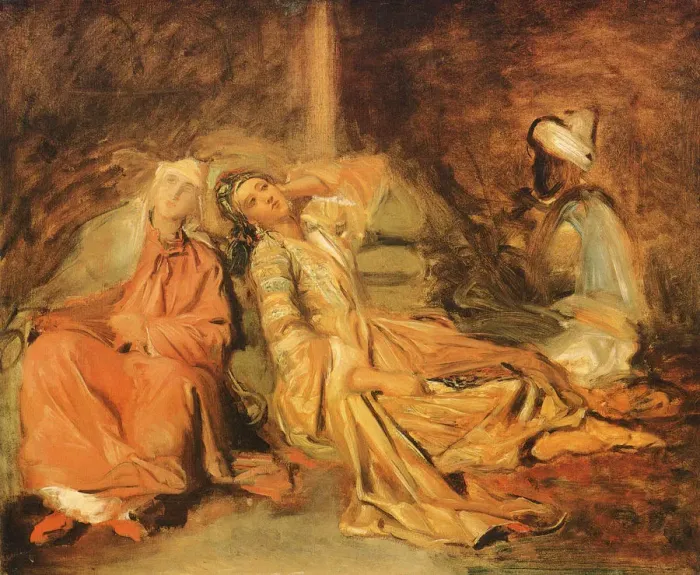 Framed Print : Interior of a Harem, 1856. Artist: Theodore Chasseriau Framed Print : Interior of a Harem, 1856. Artist: Theodore Chasseriau