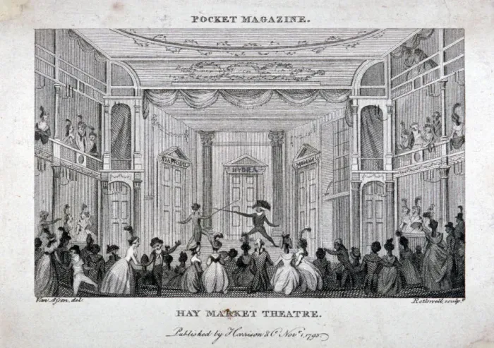 Framed Print : Interior of the Haymarket Theatre, London, 1795 Framed Print : Interior of the Haymarket Theatre, London, 1795