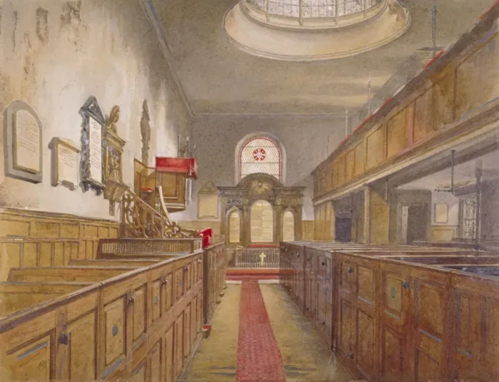 Framed Print : Interior of Holy Trinity, Minories, London, 1881. Artist: John Crowther Framed Print : Interior of Holy Trinity, Minories, London, 1881. Artist: John Crowther