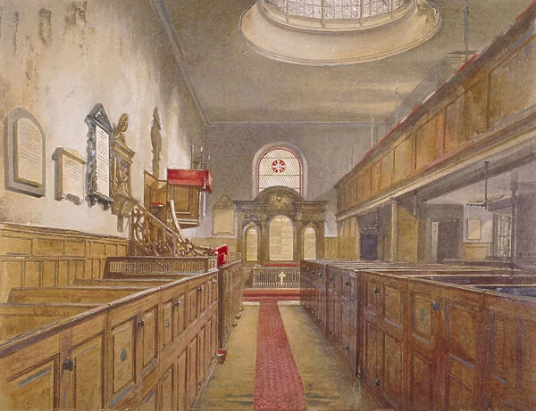 Interior of Holy Trinity, Minories, London, 1881. Artist: John Crowther