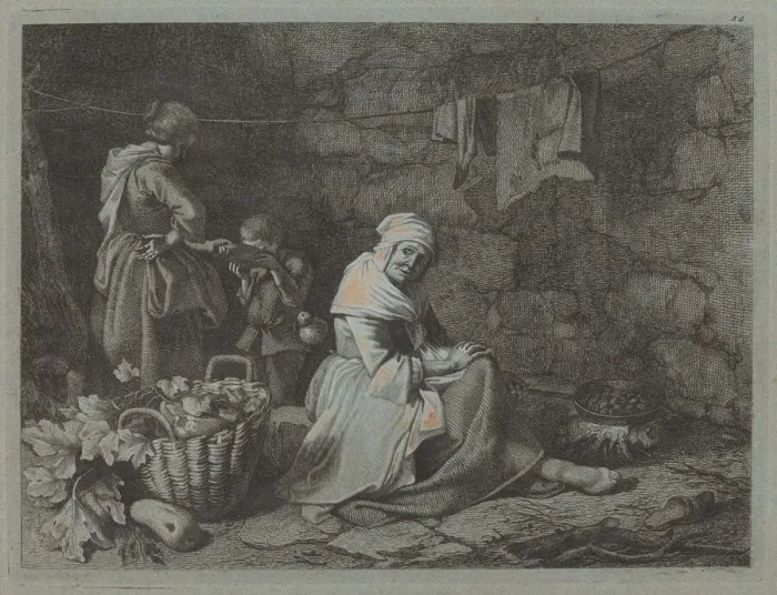 Framed Print : Interior of a House, 1763. Creator: Francesco Londonio Framed Print : Interior of a House, 1763. Creator: Francesco Londonio