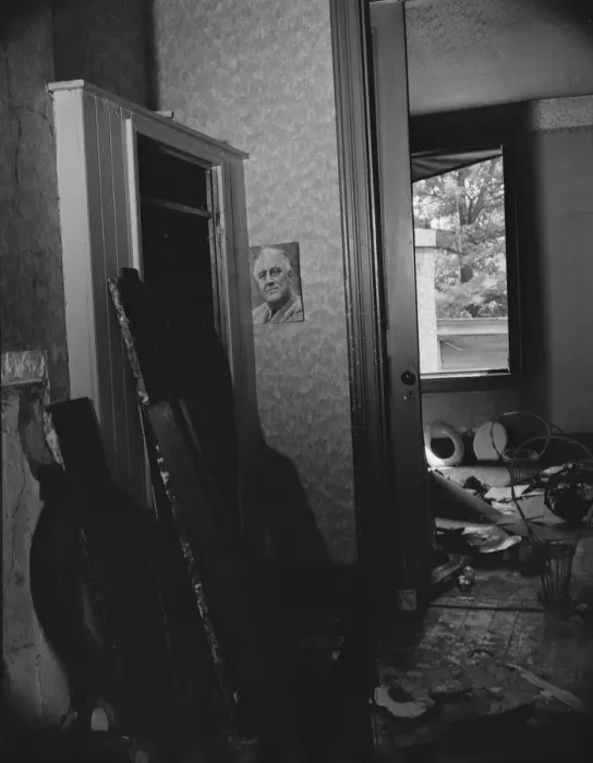 Framed Print : Interior of house being wrecked on Independence Avenue, Washington, D. C, 1942. Creator: Gordon Parks Framed Print : Interior of house being wrecked on Independence Avenue, Washington, D. C, 1942. Creator: Gordon Parks