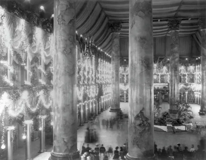 Framed Print : Interior of inaugural ballroom, c1901. Creator: Frances Benjamin Johnston Framed Print : Interior of inaugural ballroom, c1901. Creator: Frances Benjamin Johnston