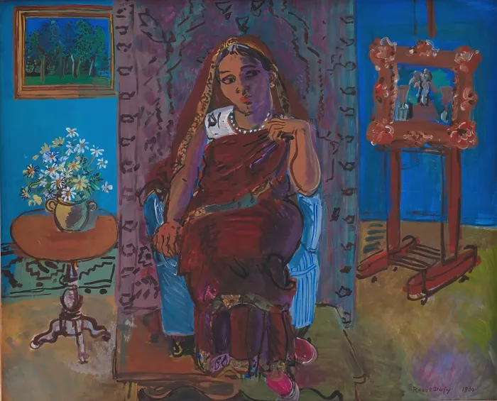 Framed Print : Interior with Indian Woman, 1930. Creator: Dufy, Raoul (1877-1953) Framed Print : Interior with Indian Woman, 1930. Creator: Dufy, Raoul (1877-1953)
