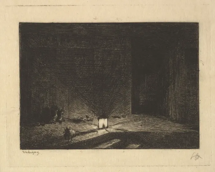 Framed Print : Interior of an Inn, 1861-62. Creator: Charles Francois Daubigny Framed Print : Interior of an Inn, 1861-62. Creator: Charles Francois Daubigny