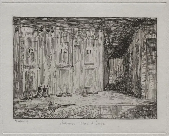 Framed Print : Interior of an Inn, 1861. Creator: Charles Francois Daubigny (French, 1817-1878) Framed Print : Interior of an Inn, 1861. Creator: Charles Francois Daubigny (French, 1817-1878)