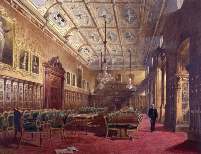 Framed Print : Interior of Ironmongers Hall, London, 1888. Artist: John Crowther Framed Print : Interior of Ironmongers Hall, London, 1888. Artist: John Crowther