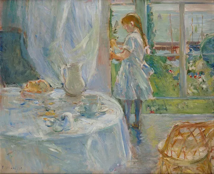 Framed Print : Interior at Jersey or Child with doll, 1886. Creator: Morisot, Berthe (1841-1895) Framed Print : Interior at Jersey or Child with doll, 1886. Creator: Morisot, Berthe (1841-1895)