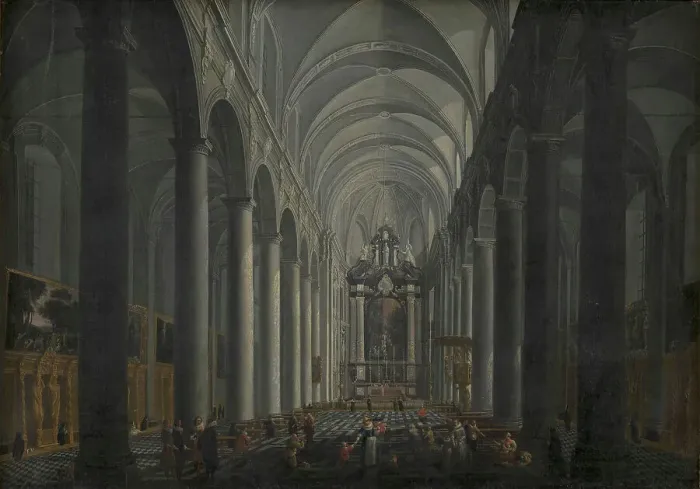 Framed Print : Interior of the Jesuit Church in Bruges, 1675-1721. Creator: Jacob Balthasar Peeters Framed Print : Interior of the Jesuit Church in Bruges, 1675-1721. Creator: Jacob Balthasar Peeters