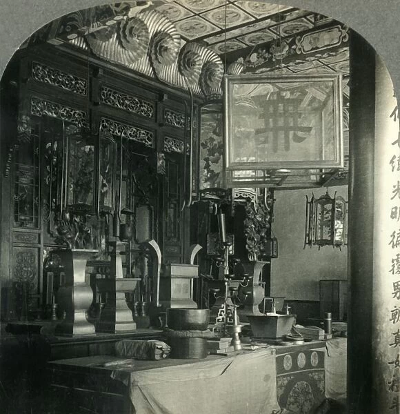 Interior of a Joss House in China, c1930s. Creator: Unknown