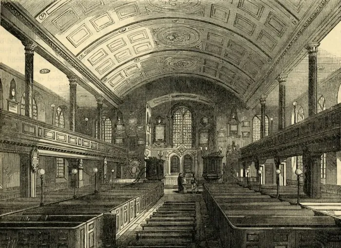 Framed Print : Interior of Kensington Church, 1850, (c1876). Creator: Unknown Framed Print : Interior of Kensington Church, 1850, (c1876). Creator: Unknown