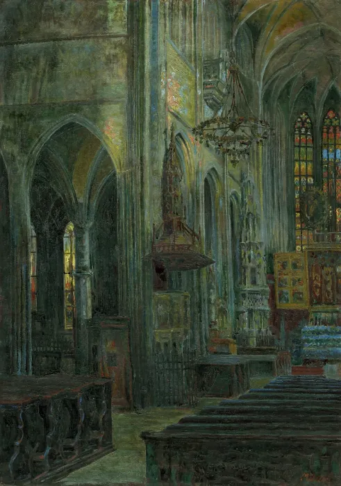 Framed Print : Interior of Kosice Cathedral, 1910-1930. Creator: Florian Milan Framed Print : Interior of Kosice Cathedral, 1910-1930. Creator: Florian Milan