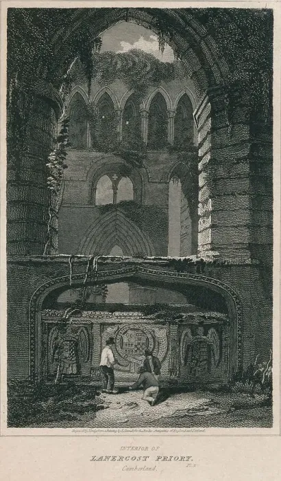 Framed Print : Interior of Lanercost Priory. Cumberland, 1814. Artist: John Greig Framed Print : Interior of Lanercost Priory. Cumberland, 1814. Artist: John Greig