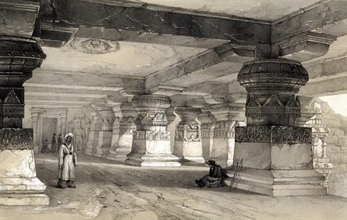 Framed Print : Interior of Lanka, Ellora, India, 1845. Artist: Thomas Colman Dibdin Framed Print : Interior of Lanka, Ellora, India, 1845. Artist: Thomas Colman Dibdin