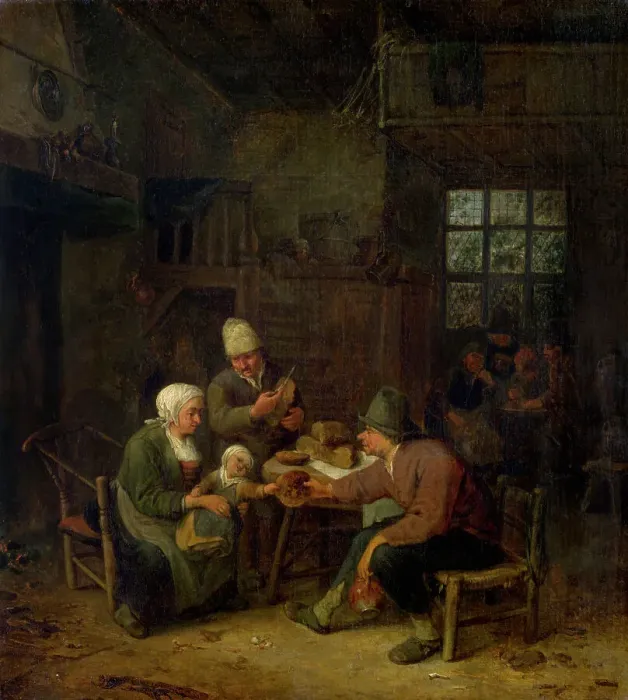 Framed Print : Interior, late 17th-early 18th century. Creator: Cornelis Dusart Framed Print : Interior, late 17th-early 18th century. Creator: Cornelis Dusart