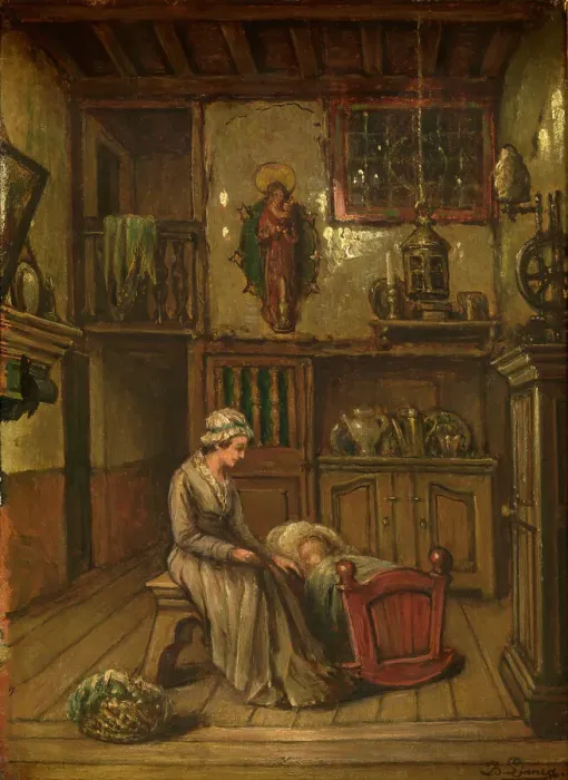 Framed Print : Interior, late 19th-early 20th century. Creator: Ben Linnig Framed Print : Interior, late 19th-early 20th century. Creator: Ben Linnig