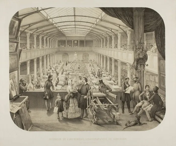 Framed Print : Interior of the Lemercier Lithographic Printing House, n.d. Creator: Charles Villemin Framed Print : Interior of the Lemercier Lithographic Printing House, n.d. Creator: Charles Villemin
