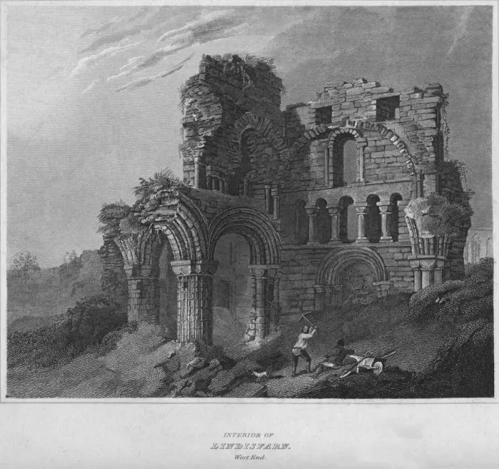 Framed Print : Interior of Lindisfarn. West End, 1814. Artist: John Greig Framed Print : Interior of Lindisfarn. West End, 1814. Artist: John Greig