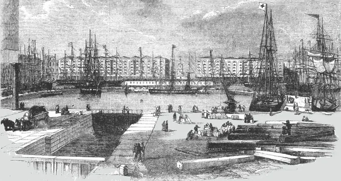 Framed Print : Interior of the London Docks, 1854. Creator: Unknown Framed Print : Interior of the London Docks, 1854. Creator: Unknown