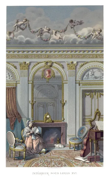 Framed Print : Interior Under Louis XVI, (1885). Artist: Durin Framed Print : Interior Under Louis XVI, (1885). Artist: Durin
