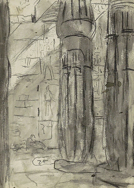 Interior of the Luxor Temple, 1919. Creator: Marius Bauer