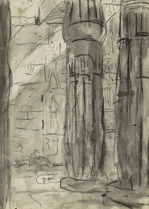 Framed Print : Interior of the Luxor Temple, 1919. Creator: Marius Bauer Framed Print : Interior of the Luxor Temple, 1919. Creator: Marius Bauer