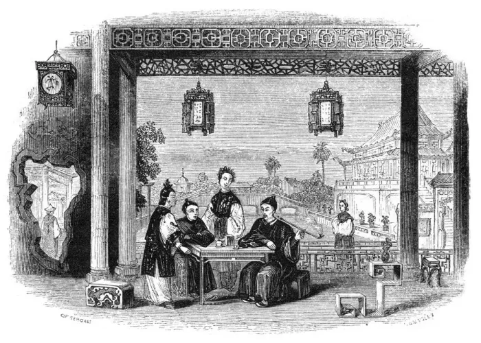 Framed Print : Interior of a mandarins house, China, 1847. Artist: Walmsley Framed Print : Interior of a mandarins house, China, 1847. Artist: Walmsley