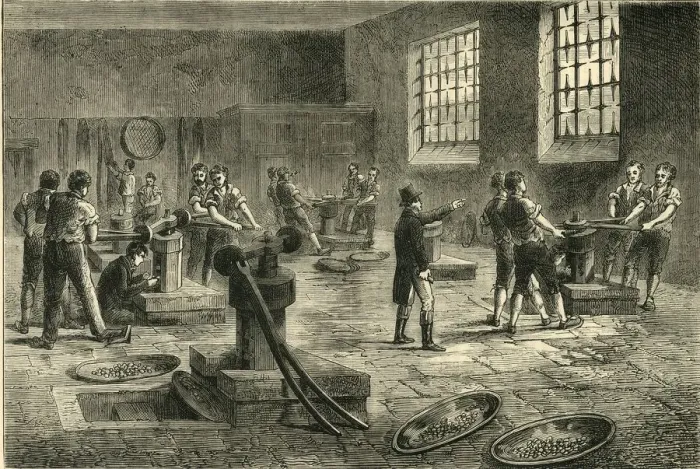 Framed Print : Interior of the Mint, c1872. Creator: Unknown Framed Print : Interior of the Mint, c1872. Creator: Unknown