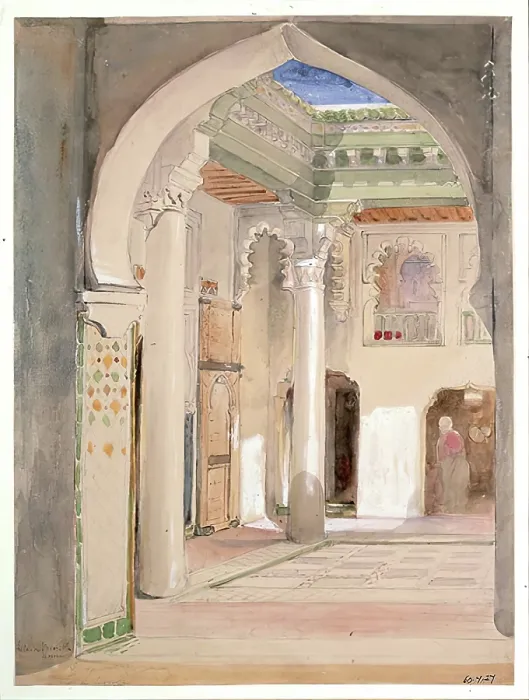 Framed Print : Interior of a Moorish House, 1825-1849. Creator: William Allan Framed Print : Interior of a Moorish House, 1825-1849. Creator: William Allan