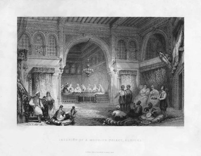 Framed Print : Interior of a Moorish Palace, Algiers, Algeria, 1839. Artist: E Challis Framed Print : Interior of a Moorish Palace, Algiers, Algeria, 1839. Artist: E Challis