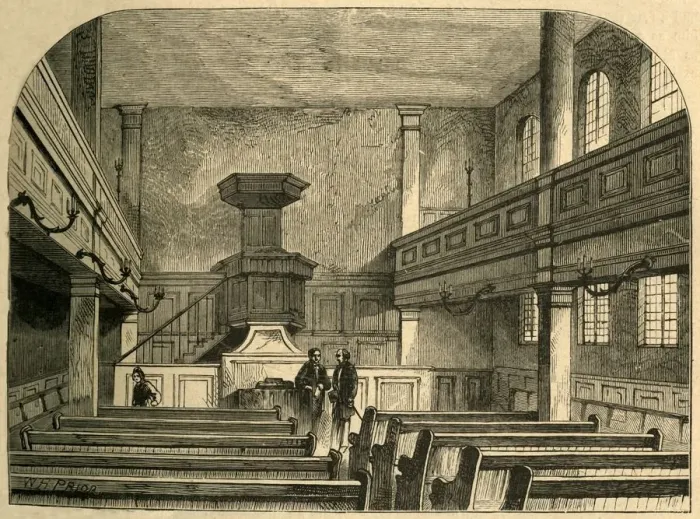 Framed Print : Interior of the Moravian Chapel in Fetter Lane, 1897. Creator: Unknown