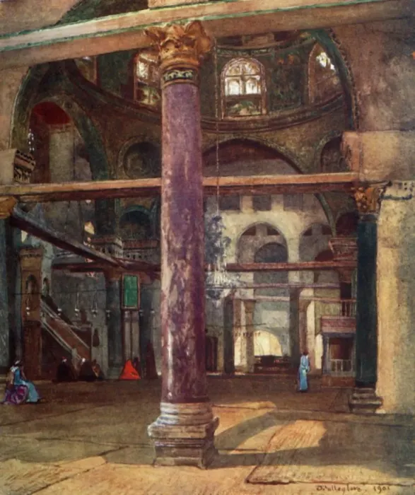 Framed Print : Interior of the Mosque of El Aksa from the South-East, 1902. Creator: John Fulleylove Framed Print : Interior of the Mosque of El Aksa from the South-East, 1902. Creator: John Fulleylove