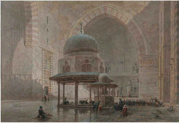 Interior of the Mosque-Madrassa of Sultan Hassan in Cairo. Artist: Goodall, Edward (1795-1870)