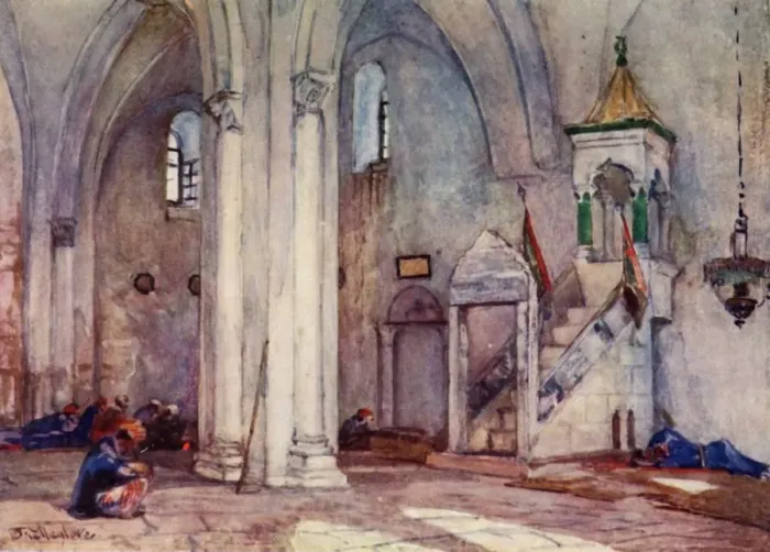 Framed Print : Interior of Mosque at Samaria, 1902. Creator: John Fulleylove Framed Print : Interior of Mosque at Samaria, 1902. Creator: John Fulleylove