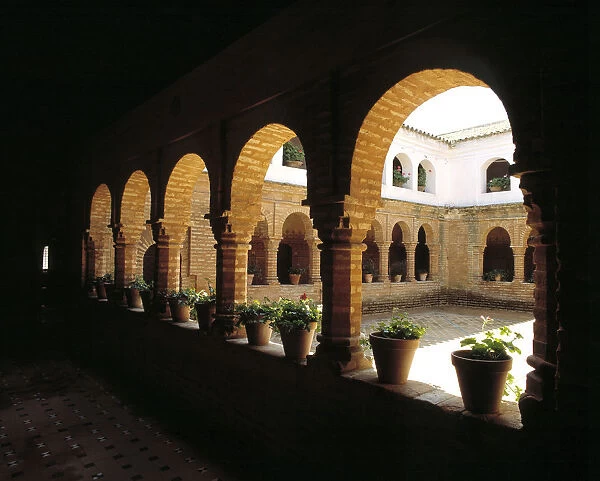 Interior of the Mudejar cloister in the monastery of La Rabida