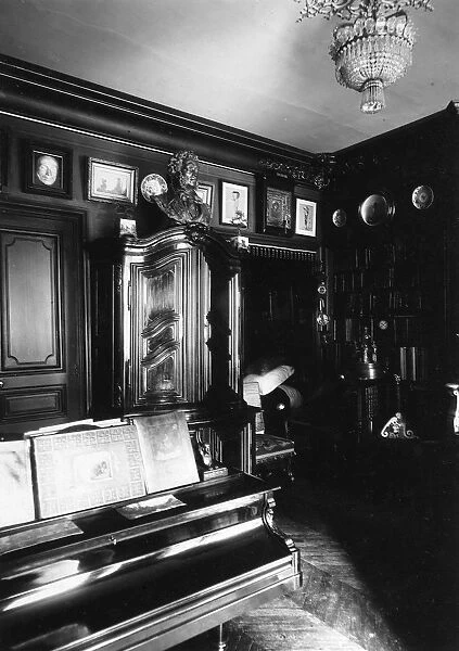 Interior of the Museum of the author and Historian Alexander Onegin in Paris, 1920s