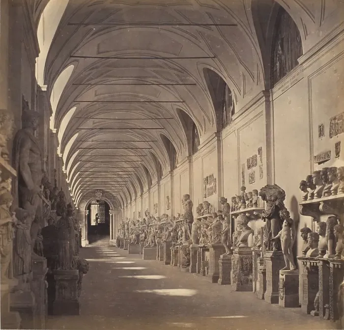 Framed Print : Interior Of Museum, Printed c.1860. Creator: Robert MacPherson Framed Print : Interior Of Museum, Printed c.1860. Creator: Robert MacPherson