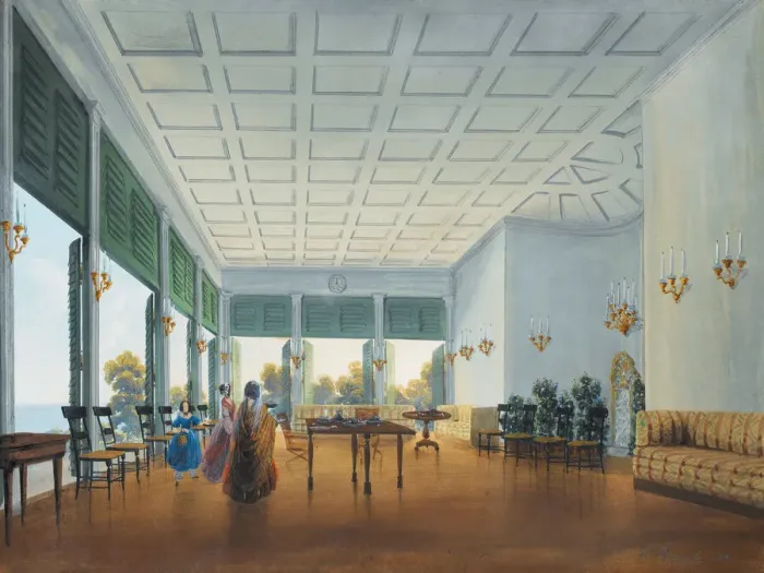 Framed Print : Interior in the Naryshkin Palace of Miskhor, 1841-1842. Creator: Bossoli Framed Print : Interior in the Naryshkin Palace of Miskhor, 1841-1842. Creator: Bossoli