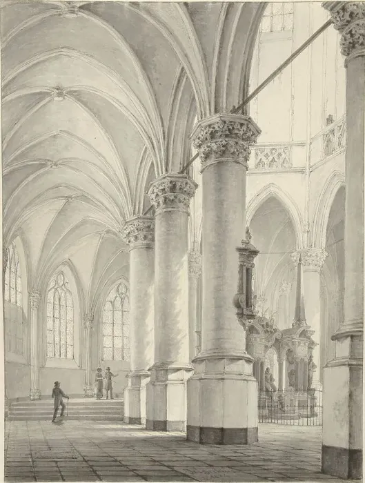 Framed Print : Interior of the Nieuwe Kerk in Delft, 1824. Creator: Johannes Jelgerhuis Framed Print : Interior of the Nieuwe Kerk in Delft, 1824. Creator: Johannes Jelgerhuis